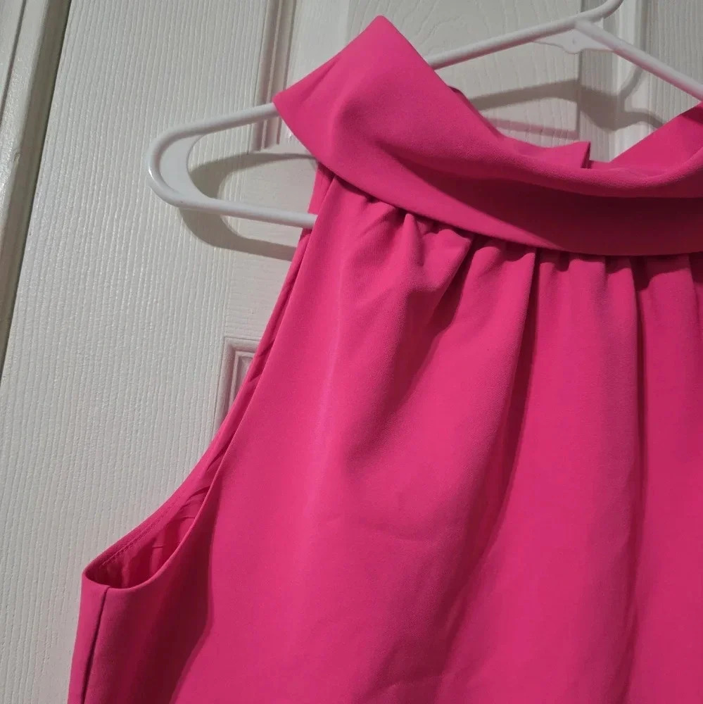 STS Sail to Sable Hot Pink Hydra Cowlneck Dress, Mini Sheath Silhouette, EUC! - Picture 5 of 14